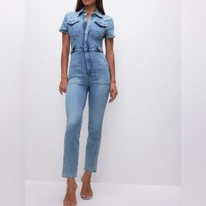 Good American Fit For Success Denim Jumpsuit | Size Large